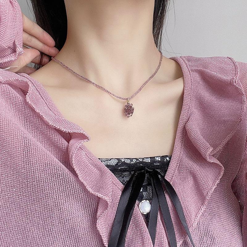 Succulent Grape Small Rice-Shaped Beads Beads of Necklace Collar Woven Choker Cute Girl Clavicle Chain Ear Hook Succulent Grape Small Rice-Shaped Beads Beads of Necklace Collar Woven Choker Cute Girl Clavicle Chain Ear Hook