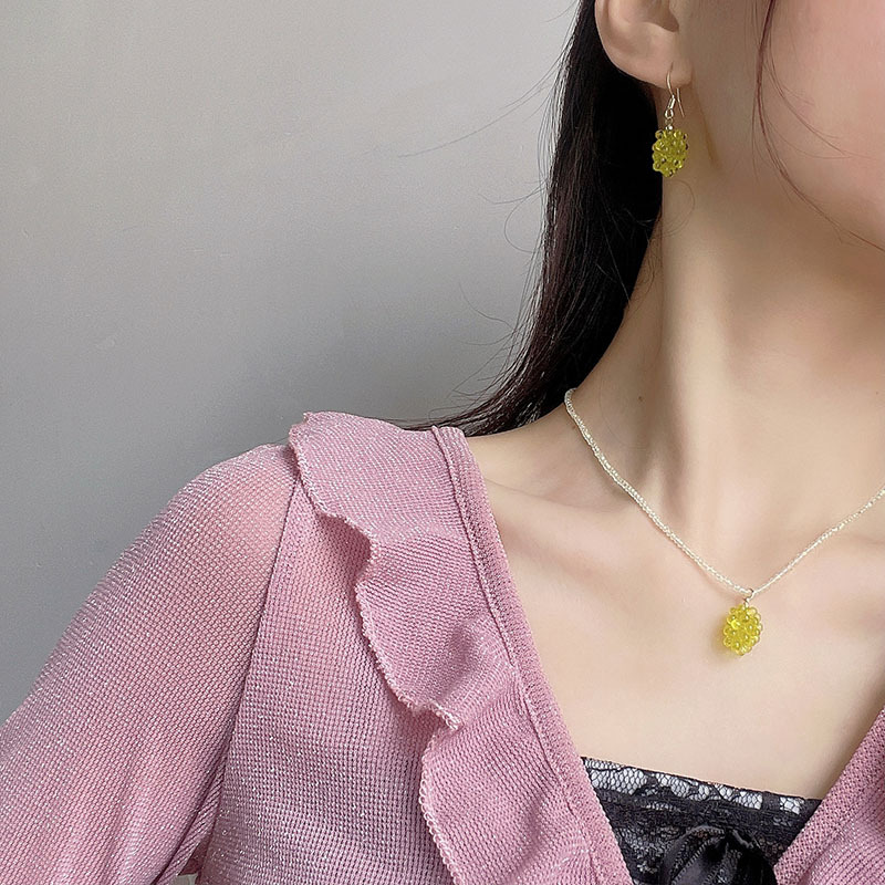 Succulent Grape Small Rice-Shaped Beads Beads of Necklace Collar Woven Choker Cute Girl Clavicle Chain Ear Hook Succulent Grape Small Rice-Shaped Beads Beads of Necklace Collar Woven Choker Cute Girl Clavicle Chain Ear Hook