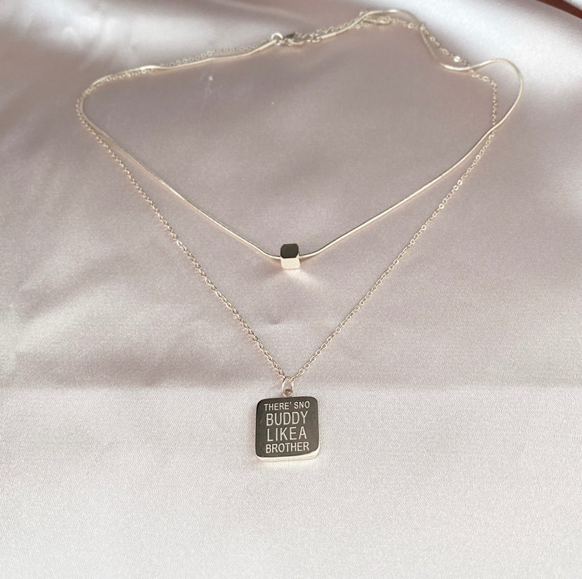 2020 Korean Version of the New Double Deck and Multi-Layer Titanium Steel Necklaces Trendy Wild Choker Factory Direct Sales