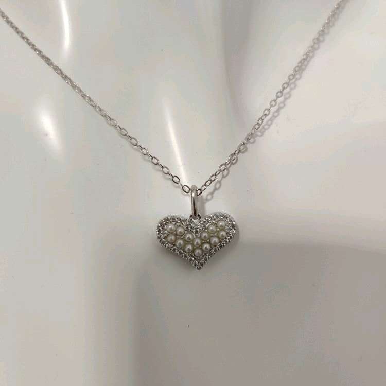 Full Body 925 Silver Love Pearl Necklace Female Ins Simple Dignified Pendant Choker Lovely Small Rice Beads Choker Full Body 925 Silver Love Pearl Necklace Female Ins Simple Dignified Pendant Choker Lovely Small Rice Beads Choker