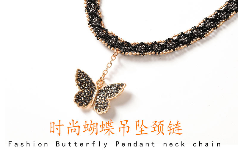 Korean Black Double Layers Clavicle Chain Simple and Short Choker Collar and Neck Ornament Jin Necklace Necklace Female Neck Band