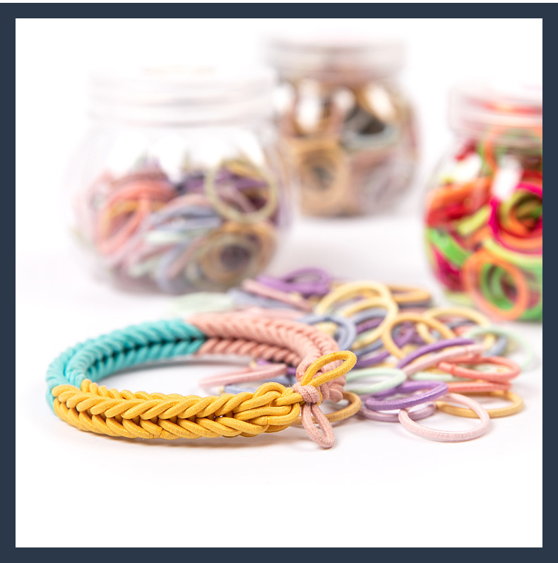 100 Bottled Hot Bracelet Rubber Band High Elastic Nylon Hair Ring Macaron Color Series Not Easy to Break Light Plate Ring Ring 100 Bottled Hot Bracelet Rubber Band High Elastic Nylon Hair Ring Macaron Color Series Not Easy to Break Light Plate Ring Ring