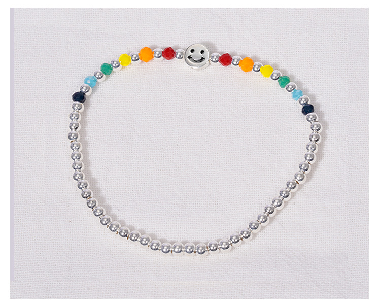 New 925 Sterling Silver Bracelet Korean Ins Special-Interest Design Elastic String Rainbow Sweet Loving Heart Handmade Beaded Bracelet New 925 Sterling Silver Bracelet Korean Ins Special-Interest Design Elastic String Rainbow Sweet Loving Heart Handmade Beaded Bracelet