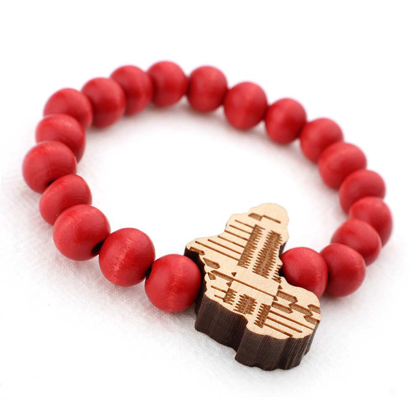 Wooden Bead Bracelet Africa Map Bracelet Wooden Tag Elastic Wire Bracelet Wooden Bead Bracelet Africa Map Bracelet Wooden Tag Elastic Wire Bracelet