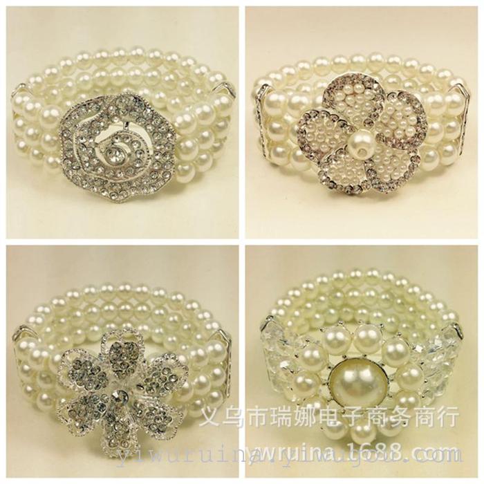 Online e-commerce accessories amazon taobao fashion all-in-one flower drill multi-layer elastic pearl bracelet Online e-commerce accessories amazon taobao fashion all-in-one flower drill multi-layer elastic pearl bracelet