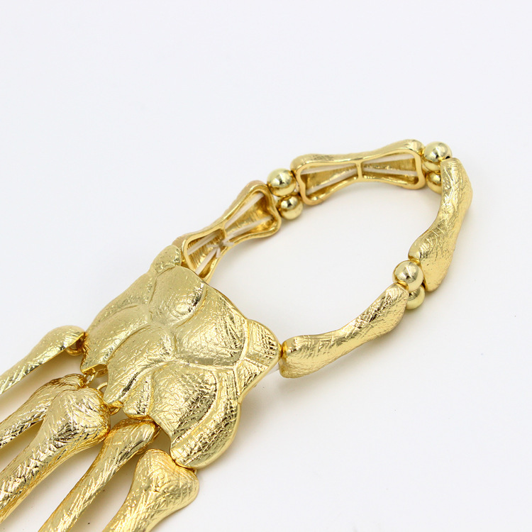 E0019 European and American Fashion Exaggerated Metal Bone Skull Bracelet Ghost Claw Finger Bracelet Halloween Ornaments