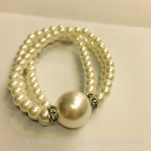 Foreign trade accessories European and American fashion elastic pearl bracelet ladies bracelet Foreign trade accessories European and American fashion elastic pearl bracelet ladies bracelet