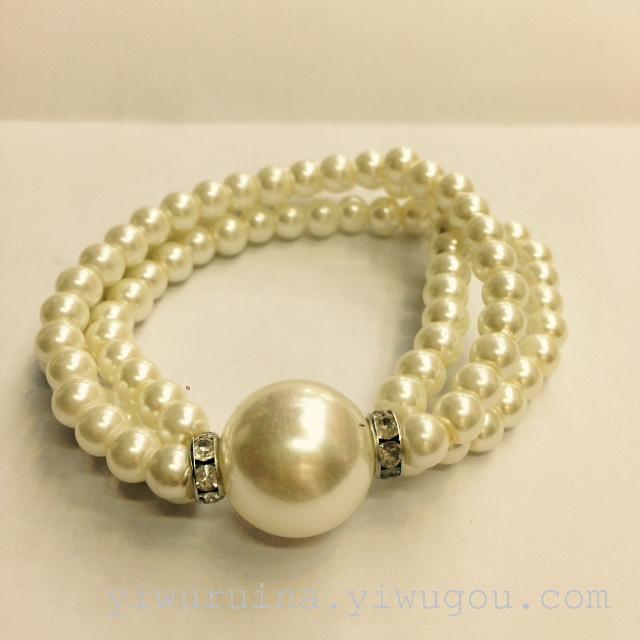 Foreign trade accessories European and American fashion elastic pearl bracelet ladies bracelet Foreign trade accessories European and American fashion elastic pearl bracelet ladies bracelet