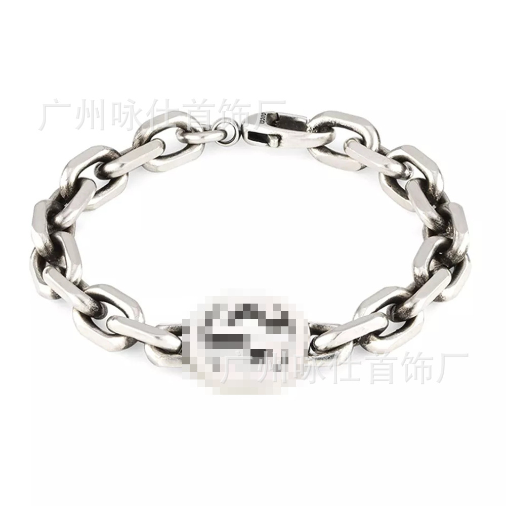 Gujia Double G Bracelet S925 Vintage Distressed Bracelet Elf Skull Men&#039;s and Women&#039;s Factory Wholesale WeChat Delivery