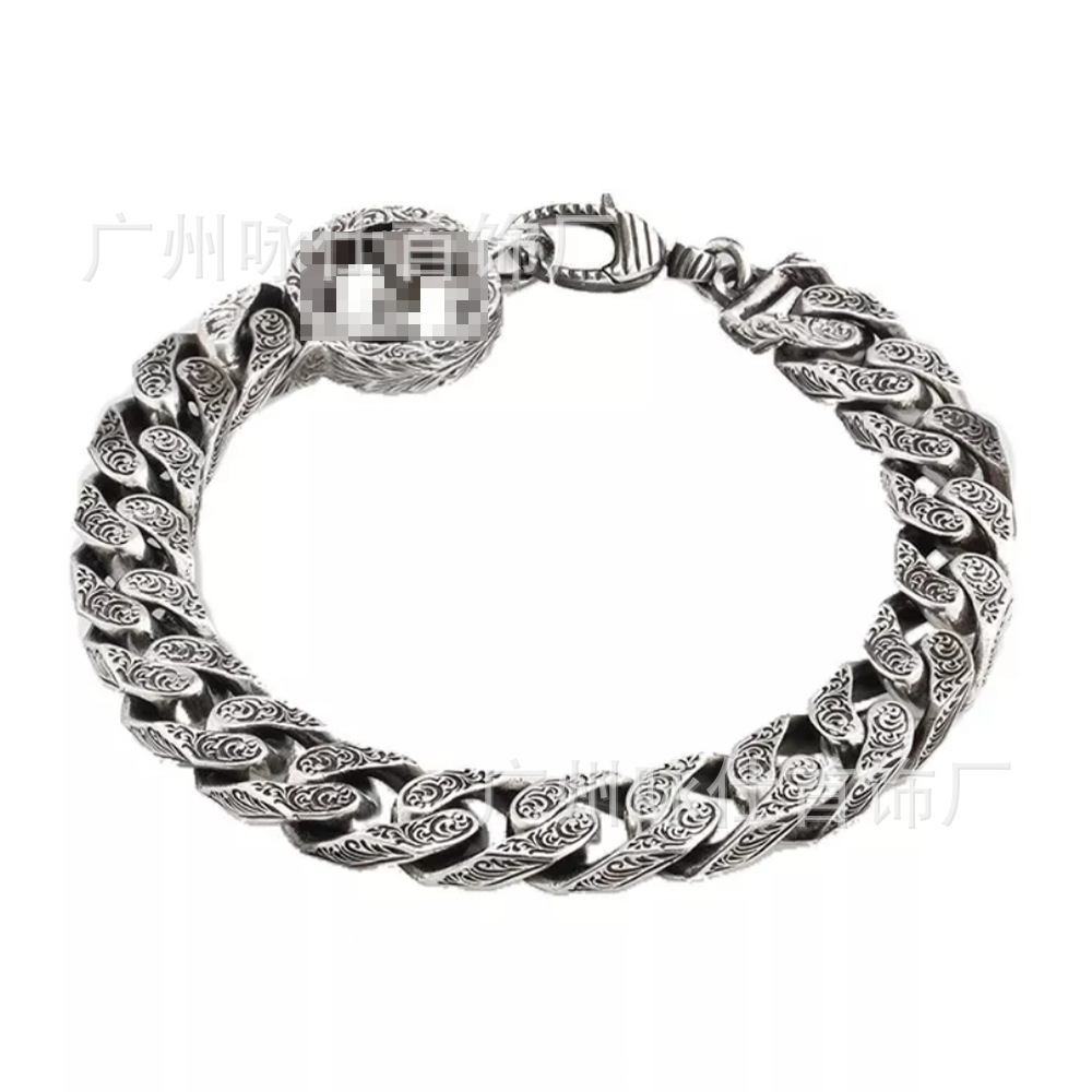 Gujia Double G Bracelet S925 Vintage Distressed Bracelet Elf Skull Men's and Women's Factory Wholesale WeChat Delivery Gujia Double G Bracelet S925 Vintage Distressed Bracelet Elf Skull Men's and Women's Factory Wholesale WeChat Delivery
