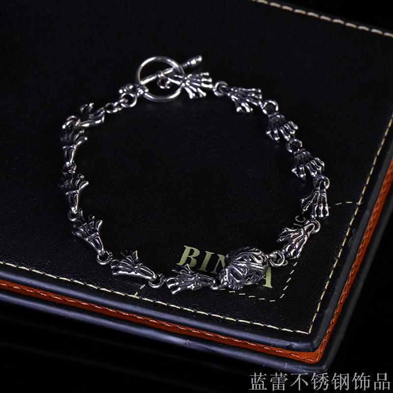 Europe and the United States jewelry bracelet skull bracelet men titanium steel personalized stainless steel bracelet Europe and the United States jewelry bracelet skull bracelet men titanium steel personalized stainless steel bracelet