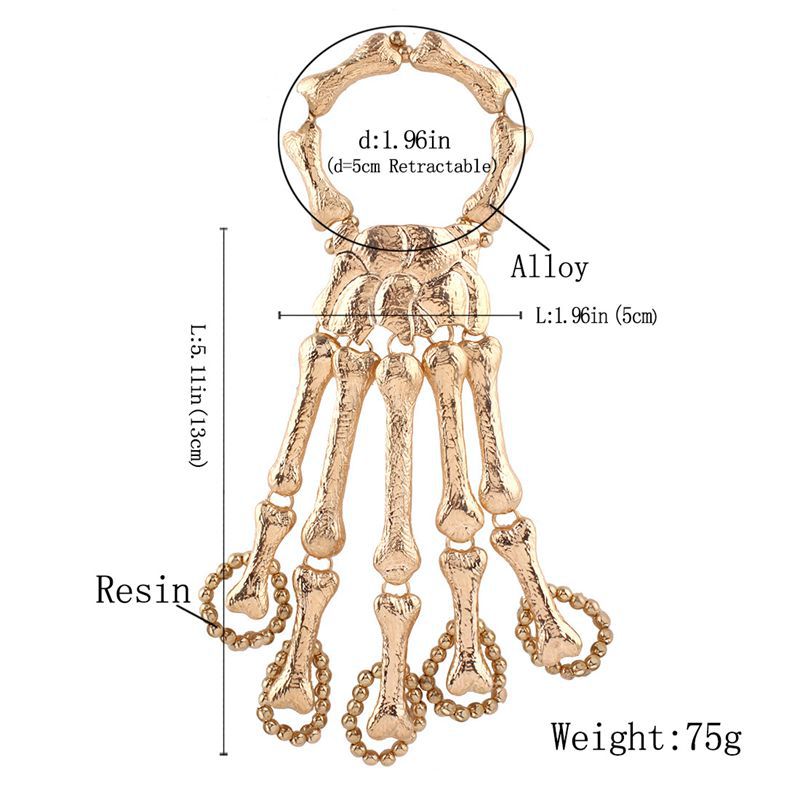 Halloween Ornaments Bracelet European and American Punk Exaggerated Skull Finger Bone Joint Finger Bracelet Women's Jewelry Halloween Ornaments Bracelet European and American Punk Exaggerated Skull Finger Bone Joint Finger Bracelet Women's Jewelry