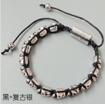 Europe, foreign trade original single ornament Shambhala skull braided bracelet
