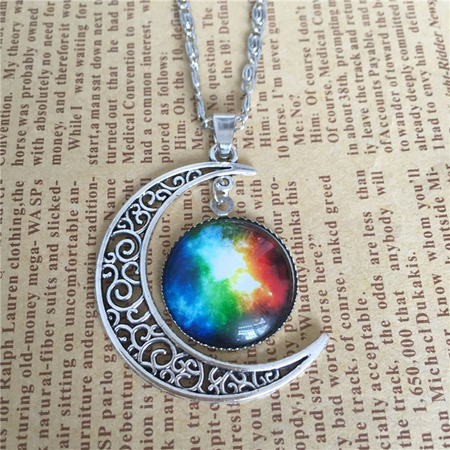 European And American Foreign Trade EBay AliExpress Starry Sky Moon Time Gem Cabochon Necklace Factory Direct Sales European And American Foreign Trade EBay AliExpress Starry Sky Moon Time Gem Cabochon Necklace Factory Direct Sales