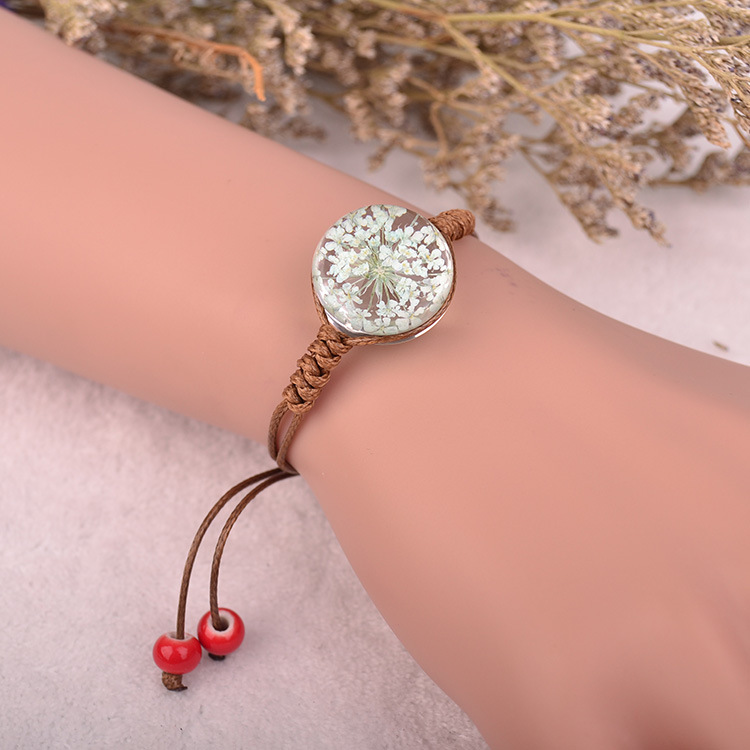 Creative DIY bracelet accessories necklace pendant natural lace flower snow beads flower semi-finished time gem 20# Creative DIY bracelet accessories necklace pendant natural lace flower snow beads flower semi-finished time gem 20#