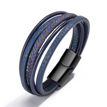 Cross-Border Hot Original European and American Style Jewelry Fashion Leather Rope Hand Weaving Bracelet Men's Bracelet Ethnic Style Jewelry