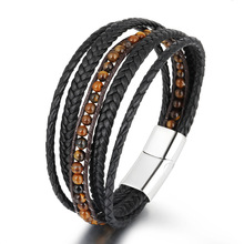 Cross-Border Hot Original European and American Style Jewelry Fashion Leather Rope Hand Weaving Bracelet Men's Bracelet Ethnic Style Jewelry