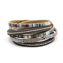 Cross-Border Hot Original European and American Style Jewelry Fashion Leather Rope Hand Weaving Bracelet Men's Bracelet Ethnic Style Jewelry