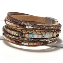 Cross-Border Hot Original European and American Style Jewelry Fashion Leather Rope Hand Weaving Bracelet Men's Bracelet Ethnic Style Jewelry