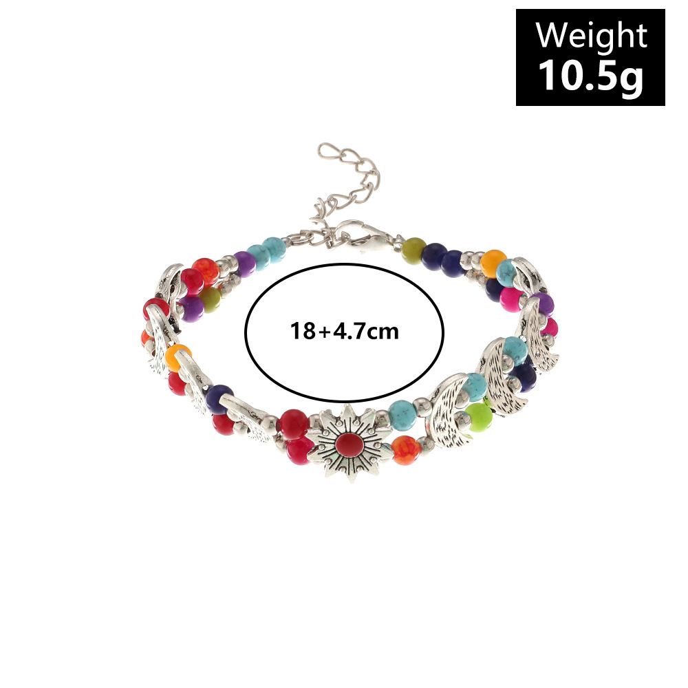 Bz1499 Nylon Beads Vintage Ethnic Style Antique Silver Butterfly Plum Bracelet Creative Handmade Beads Turquoise Bracelet for Women Bz1499 Nylon Beads Vintage Ethnic Style Antique Silver Butterfly Plum Bracelet Creative Handmade Beads Turquoise Bracelet for Women
