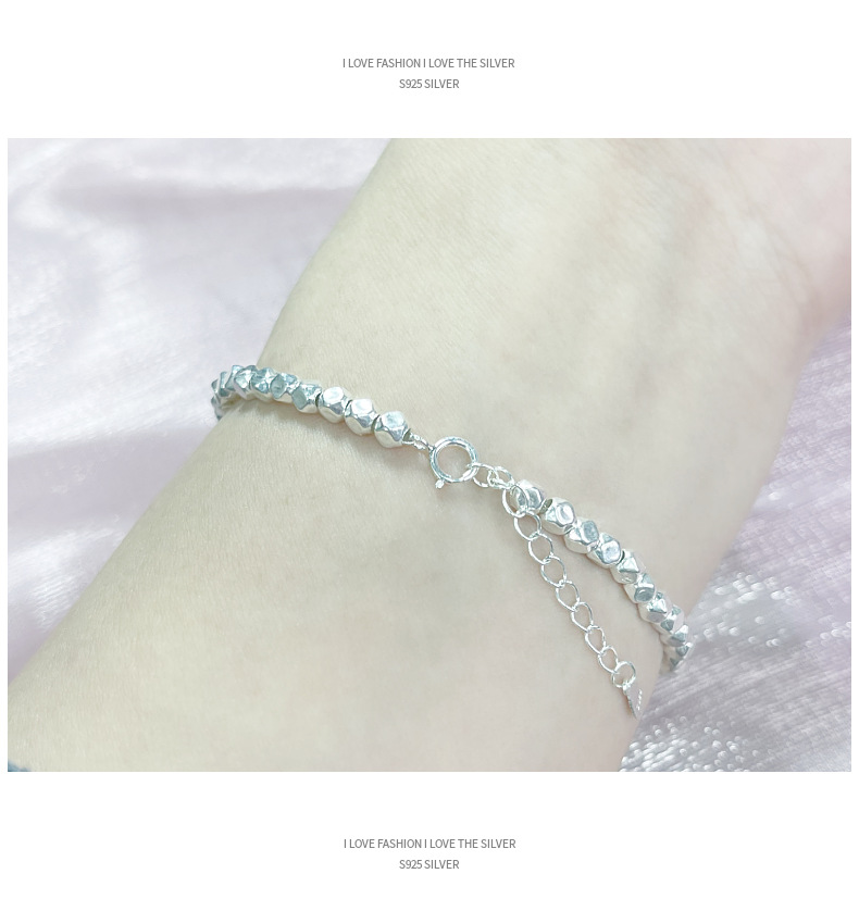 Tiger Year Small Pieces of Silver Bracelet Design Sense Niche Broken Silver Several Two Silver Birth Year Bracelet Female Wholesale Gift Ethnic Style