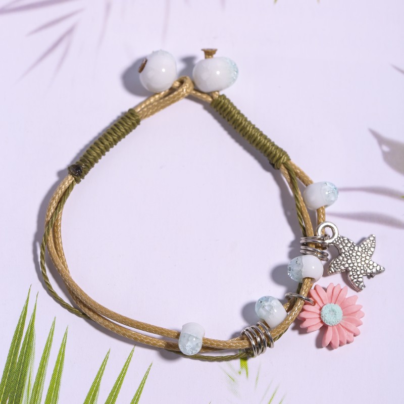 2022 New Ethnic Style Hand-Woven Ceramic Bracelet Schoolgirl Gift Girlfriends' Gift Small Jewelry Factory Wholesale