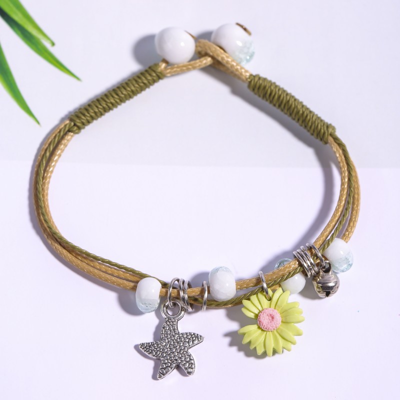 2022 New Ethnic Style Hand-Woven Ceramic Bracelet Schoolgirl Gift Girlfriends' Gift Small Jewelry Factory Wholesale