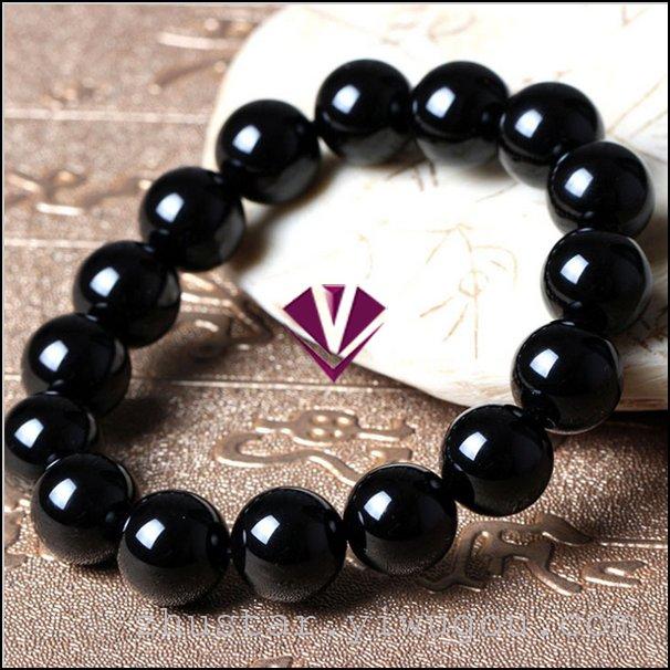 Natural stone, black agate bracelet, turquoise, amethyst, opal