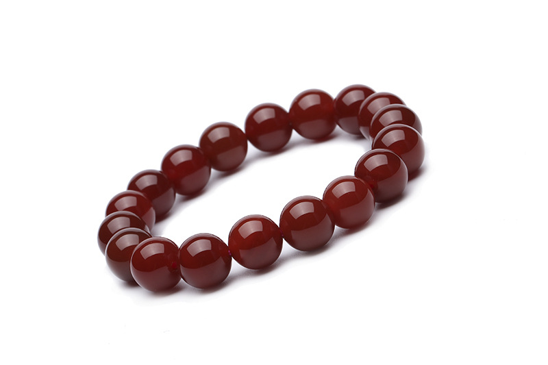 Natural Red Agate Bracelet Girl Couple Fashion Ornament Black Red Crystal Gem Birth Year Bracelet Bracelet Men