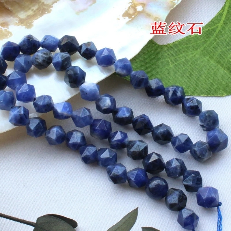 68mm natural black hair crystal agate egg yolk stone white pine bluestone faceted loose bead diamond faceted DIY a