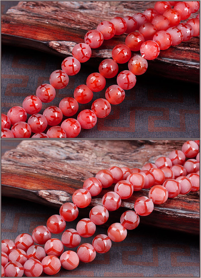 With the United States and crystal natural black and red frosted agate six words Proverbs beads beads beads DIY semi- With the United States and crystal natural black and red frosted agate six words Proverbs beads beads beads DIY semi-