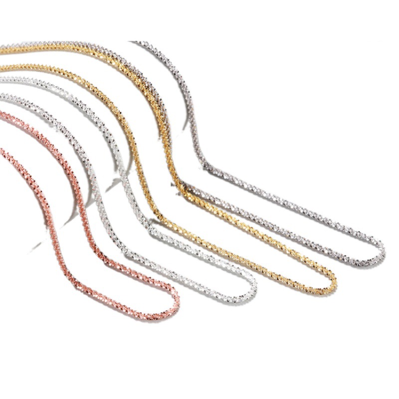 SLO S925 Sterling Silver Multi-Color Sparkling Sweater Chain Pure Necklace Starry Necklace Ring Bracelet Three-Piece Set