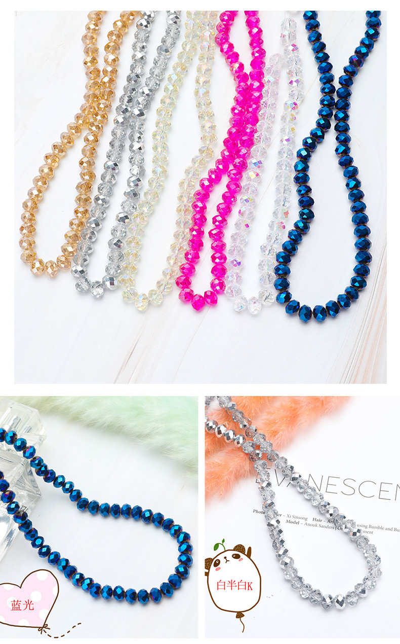 Supply New Exquisite Multi-Color 6M Crystal Flat Beads Wheel Beads Jewelry Accessories Crystal Glass Bracelet Beads String