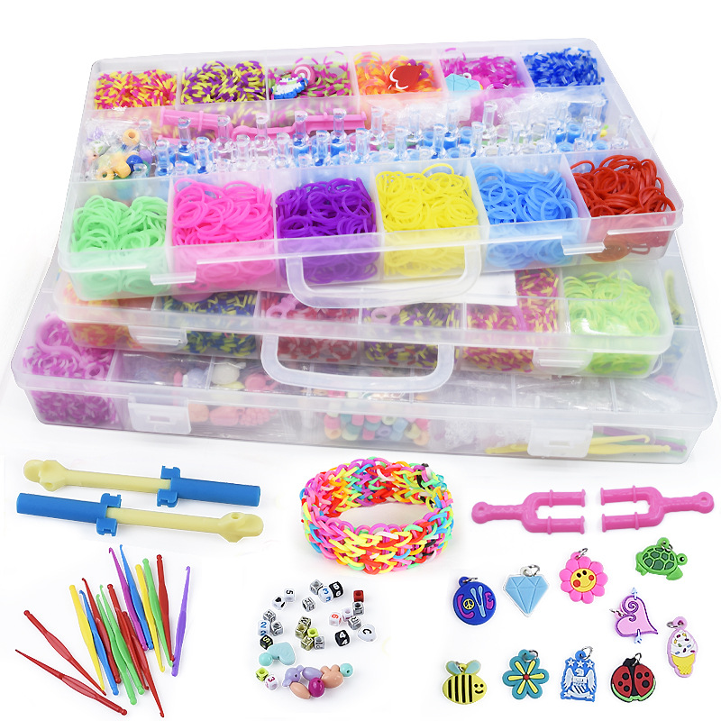New Rainbow Hand Knitting Machine DIY Color Rubber Band Educational Children's Toys Woven Bracelet Box Suit New Rainbow Hand Knitting Machine DIY Color Rubber Band Educational Children's Toys Woven Bracelet Box Suit