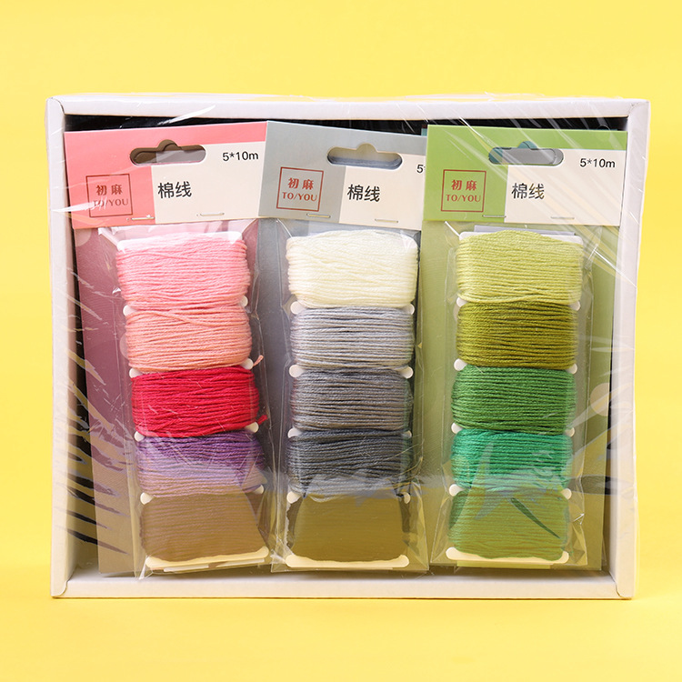 New recommendation diy bracelet woven cotton rope gradual change color series 7 optional cross stitch polyester cotton thread