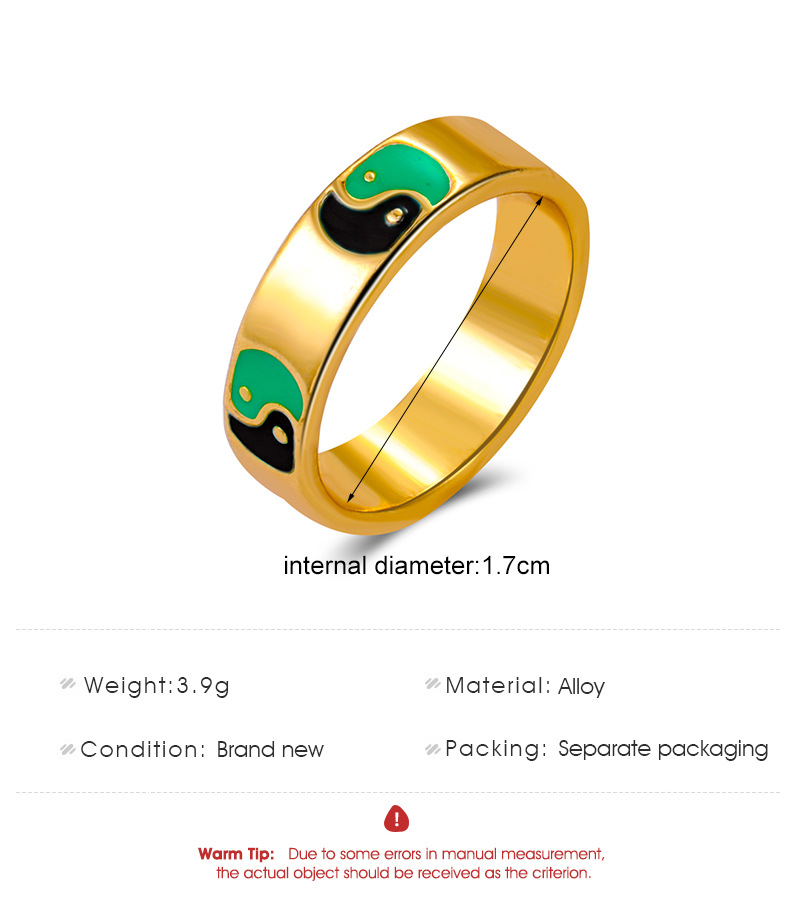 Europe and America Cross Border Oil Dripping Gossip Ring Ins Style Creative Color Yin Yang Tai Chi Ring Fun Geometric Bracelet for Women Europe and America Cross Border Oil Dripping Gossip Ring Ins Style Creative Color Yin Yang Tai Chi Ring Fun Geometric Bracelet for Women