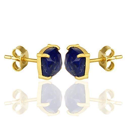 INFANTA JEWELRY Lapis Lazuli Sterling Silver Gemstone Stud Earrings INFANTA JEWELRY Lapis Lazuli Sterling Silver Gemstone Stud Earrings