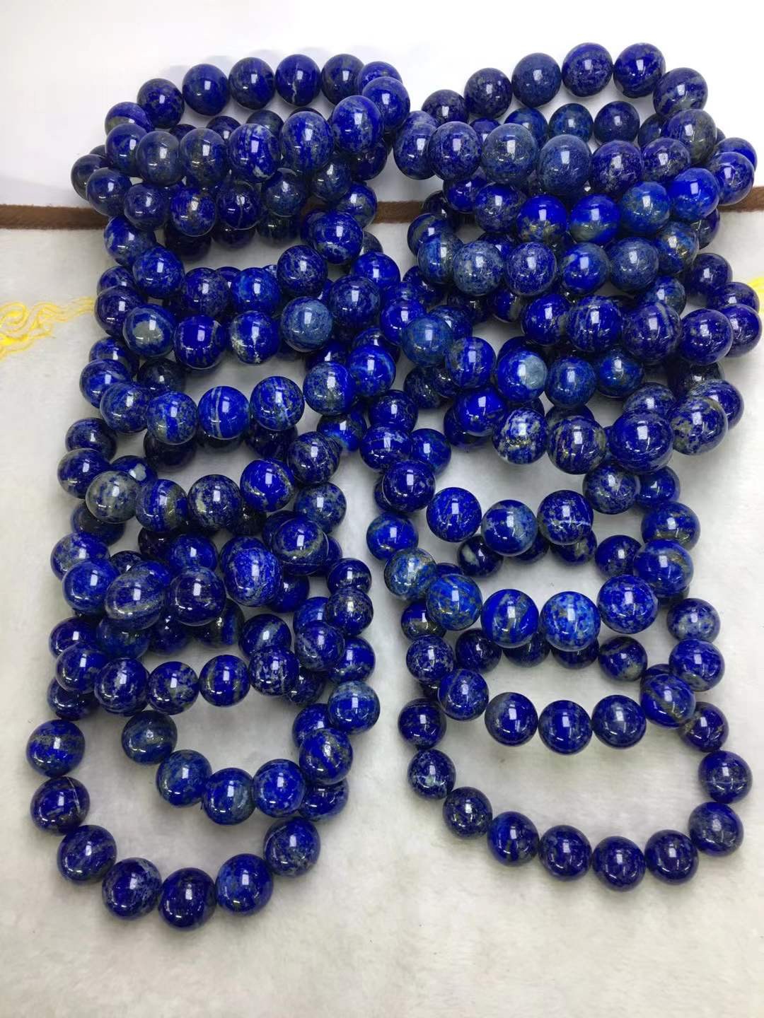Natural Afghanistan Lapis Lazuli Big Bracelet Wholesale Shiny with White Ribbon Gold Cost-Effective Live Broadcast Supply Manufacturers