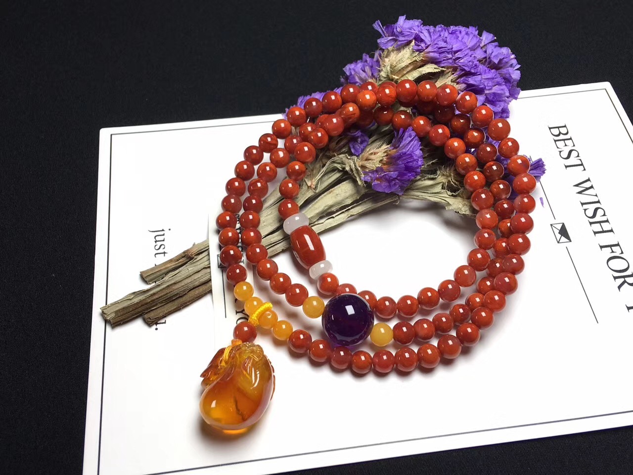 Original design south agate multi-circle bracelet female male lapis lazuli Buddha beads with chicken oil yellow honey Original design south agate multi-circle bracelet female male lapis lazuli Buddha beads with chicken oil yellow honey