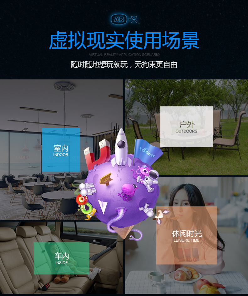 AR Glasses Head-Mounted Mobile Phone Theater VR Virtual Game Helmet Giant Screen Display New AR Glasses Head-Mounted Mobile Phone Theater VR Virtual Game Helmet Giant Screen Display New
