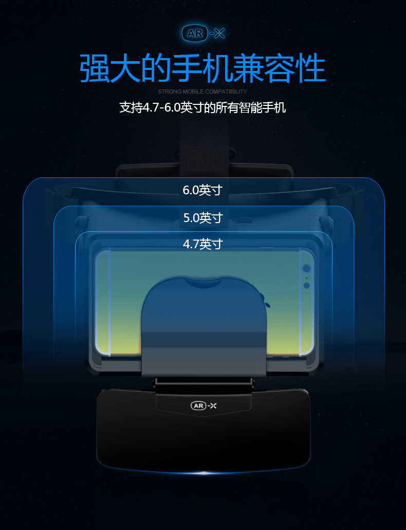 AR Glasses Head-Mounted Mobile Phone Theater VR Virtual Game Helmet Giant Screen Display New AR Glasses Head-Mounted Mobile Phone Theater VR Virtual Game Helmet Giant Screen Display New