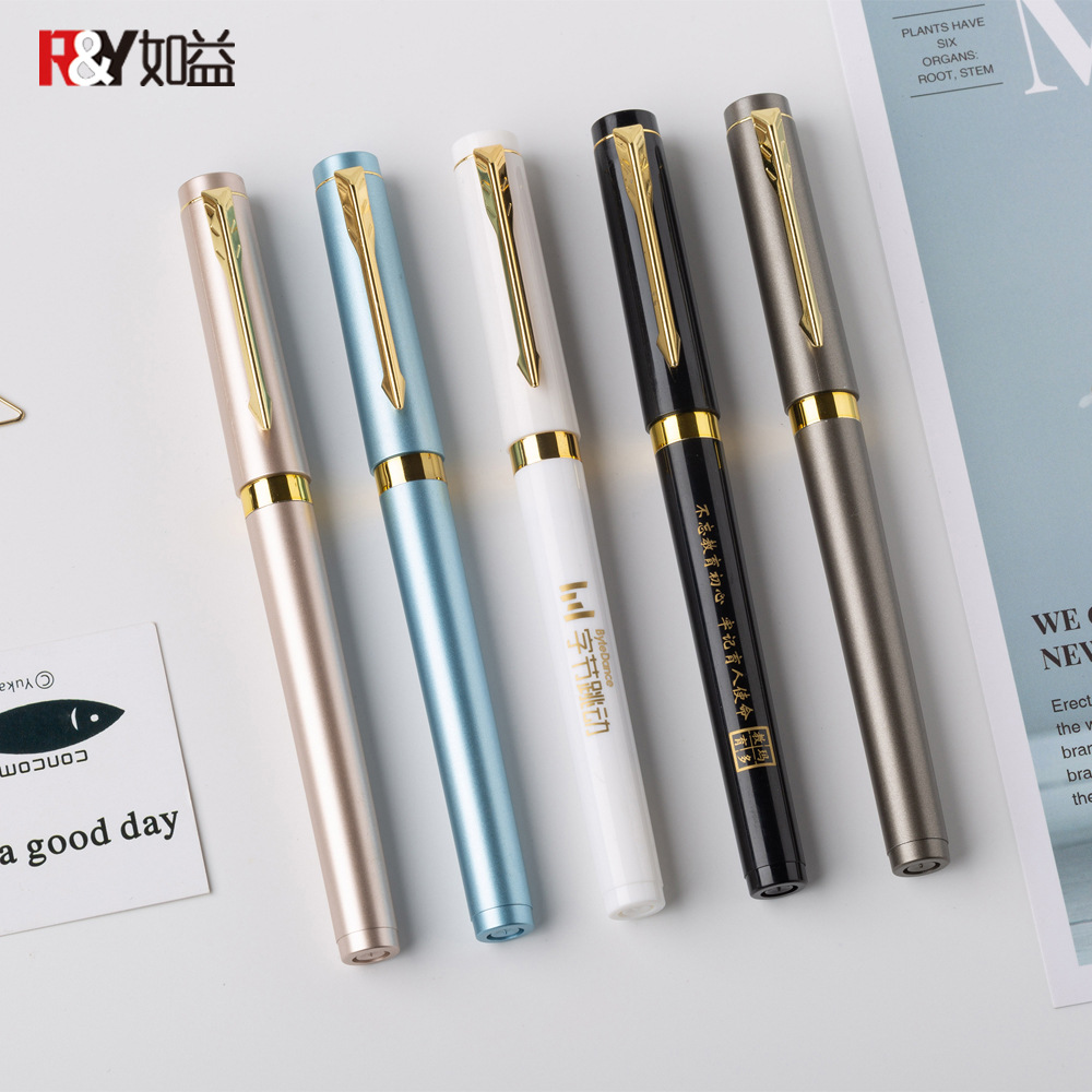 Gel Pen Custom Logo Giant Writing High-End Faux-Metallic 0.7 Signature Pen Advertising Marker Gift Ball Pen