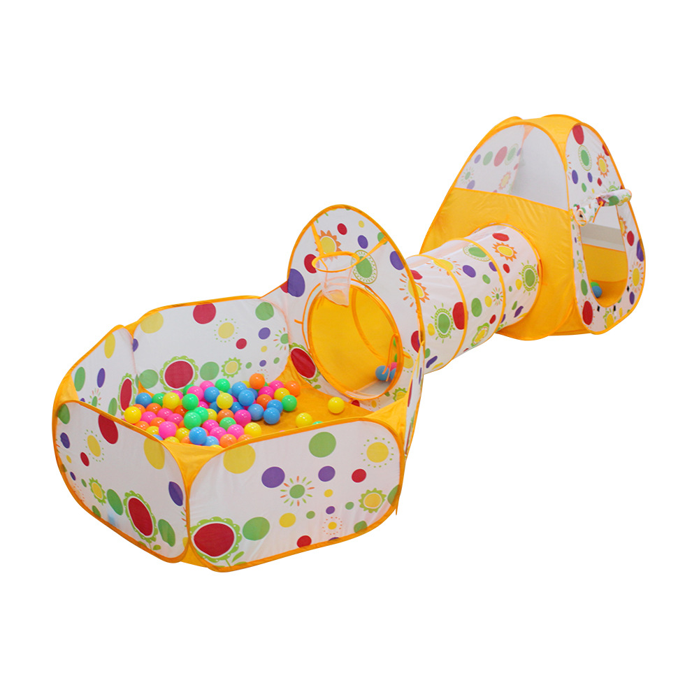 Giant children&#039;s tent three-in-one folding Game Room Crawl tunnel can shoot bobo Ocean ball pool