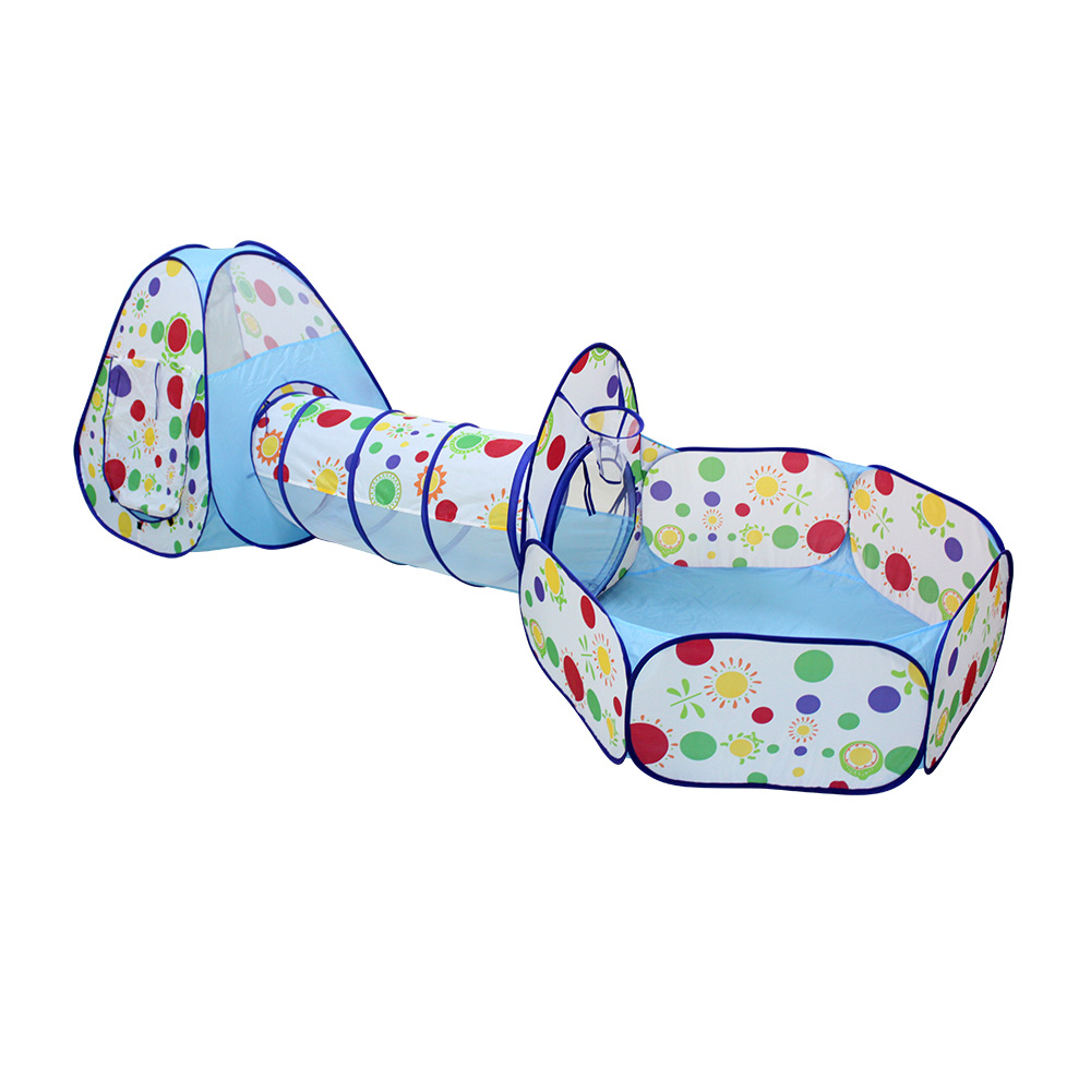 Giant children&#039;s tent three-in-one folding Game Room Crawl tunnel can shoot bobo Ocean ball pool