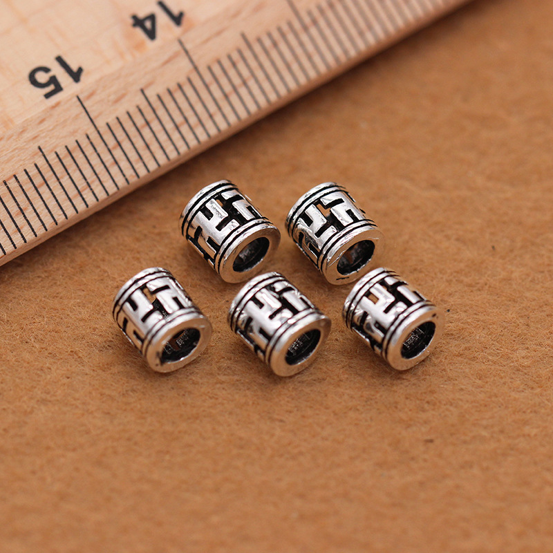 S925 pure silver wan zi bead Thai silver accessories wholesale DIY bracelet garnet bead protection wan zi bead