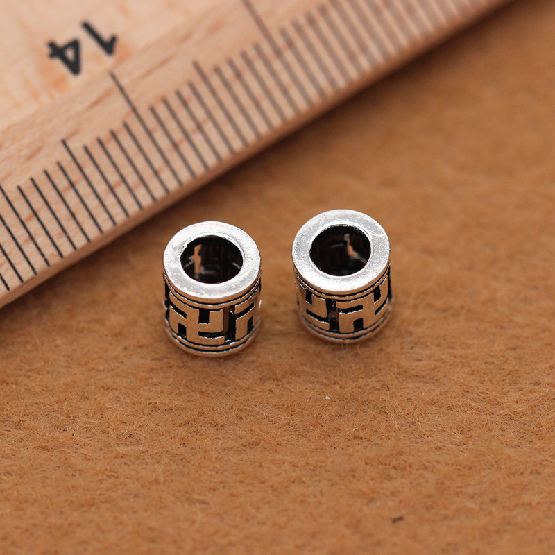 S925 sterling silver swastika bead Thai accessories wholesale DIY bracelet garnet bead partition plate protection swastika bead S925 sterling silver swastika bead Thai accessories wholesale DIY bracelet garnet bead partition plate protection swastika bead