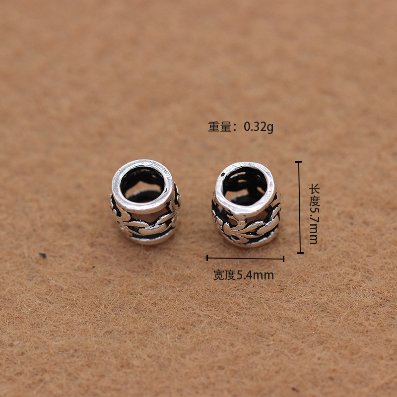 The S925 Sterling Silver Cross Thai silver Accessories wholesale DIY bracelet Garnet Beaded Partition piece Bead Hollowed -out pattern beads