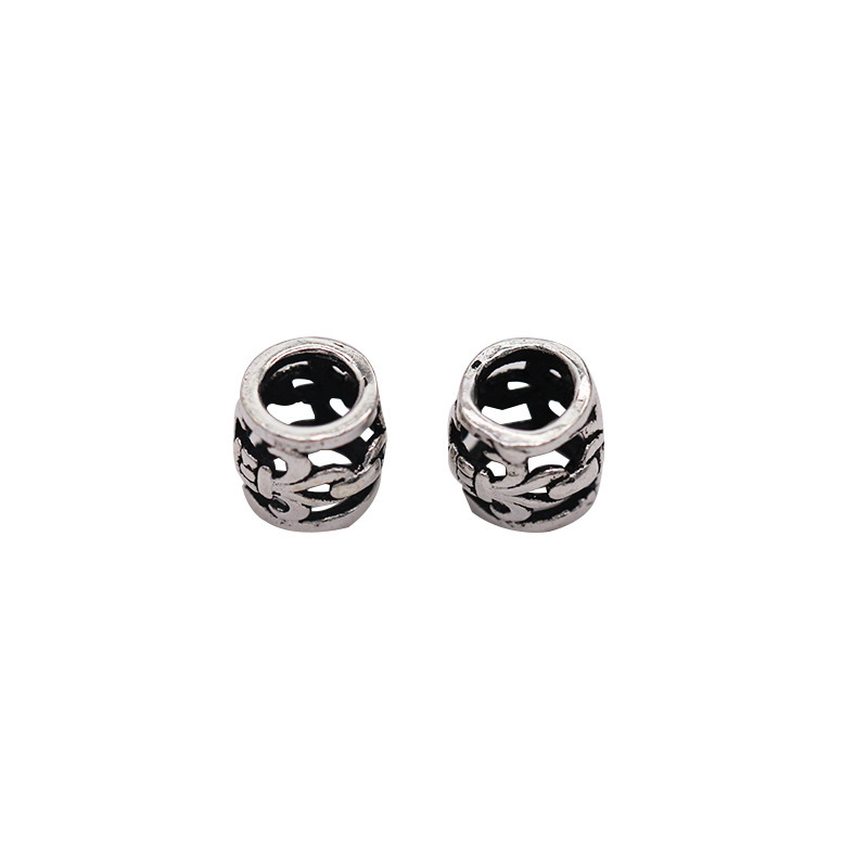 The S925 Sterling Silver Cross Thai silver Accessories wholesale DIY bracelet Garnet Beaded Partition piece Bead Hollowed -out pattern beads