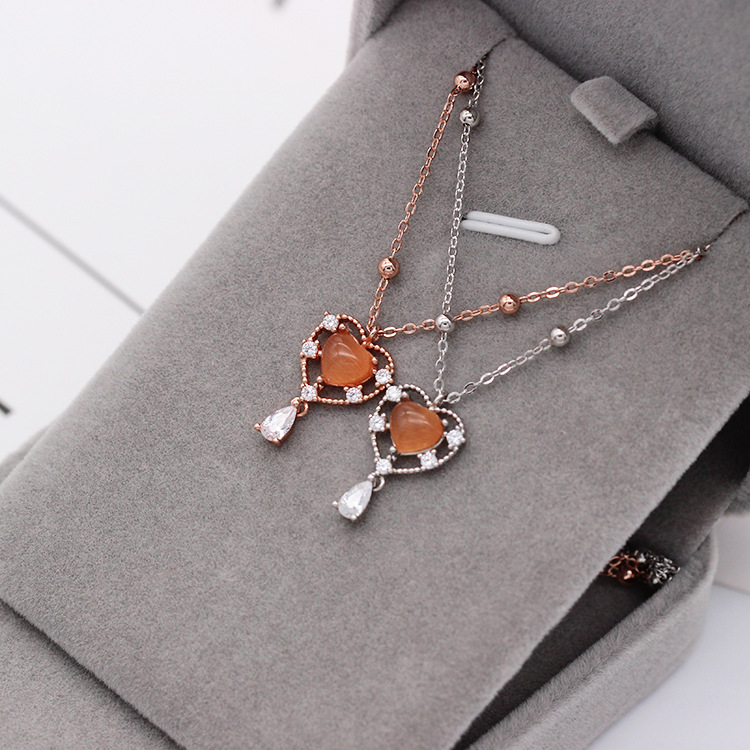 S925 pure silver plated platinum use garnet goldfish necklace simple and stylish valentine &#039;s day gift popular in Chesapeake and Japan