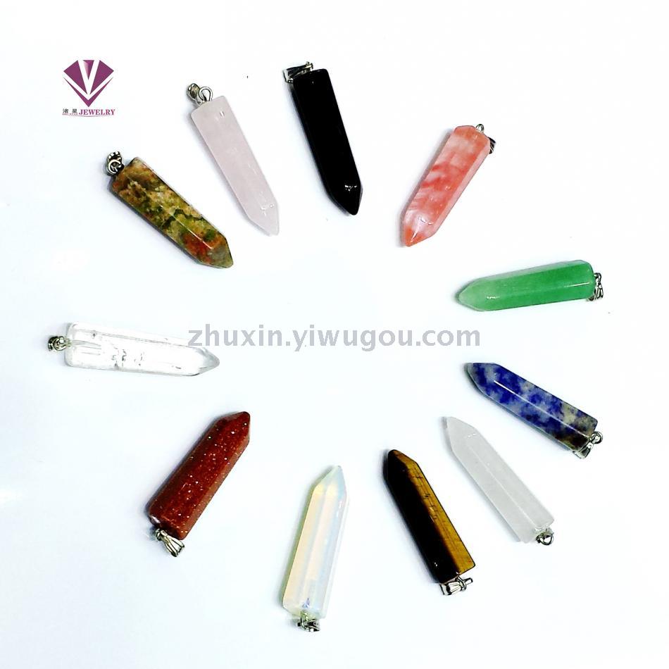 Black Onyx Turquoise Powder Crystal Amethyst Tiger Eye Jewelry Accessories Hexagon Crystal Pendant Black Onyx Turquoise Powder Crystal Amethyst Tiger Eye Jewelry Accessories Hexagon Crystal Pendant